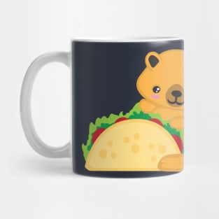 Cute Kawaii Bear with a Taco Kid Design Mug
